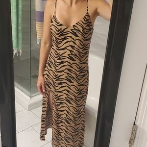 Reformation crepe tiger stripe dress